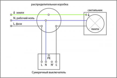Схема подключения датчика света день-ночь. Схема подключения