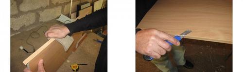 Как клеить мебельную кромку на столешницу. Как приклеить кромку к столешнице утюгом 03