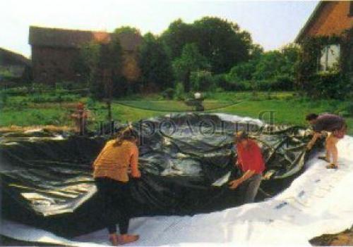 Как правильно рыть котлован для пруда. Устройство пруда. Укладка пленки