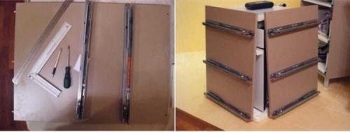 Как собрать кухонный гарнитур магнолия. Сборка шкафа с выдвижными ящиками