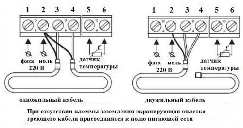 Как правильно подключить провода к терморегулятору. Подключение терморегулятора