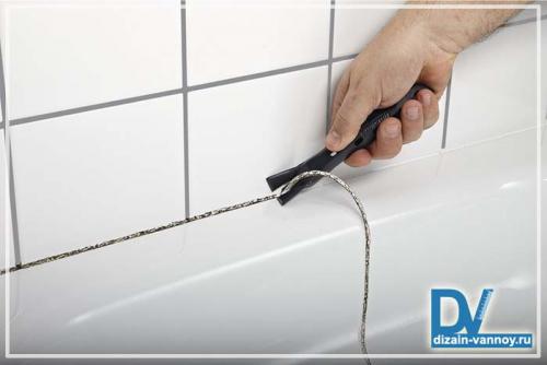 Как очистить силиконовые швы в ванной. Как удалить слой герметика