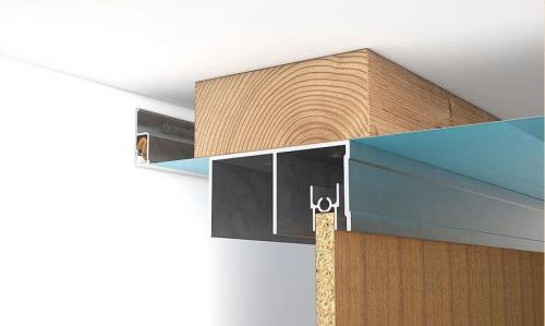 Установка дверей-купе в гардеробную с натяжным потолком. Встроенный шкаф купе с натяжным потолком