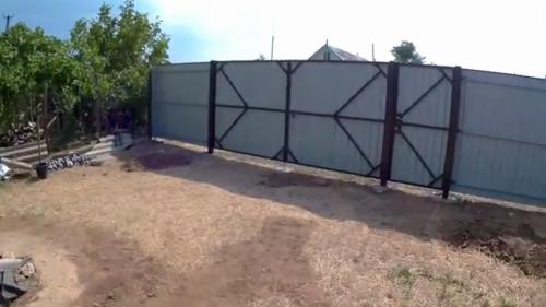 Ворота распашные из профнастила своими руками. Распашные ворота из профнастила с НУЛЯ!!! 01
