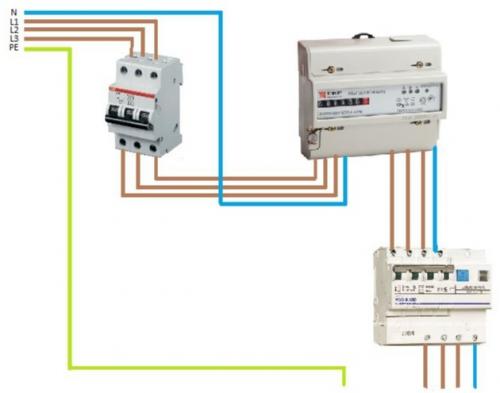 Подключение дифавтомата в трехфазной сети с заземлением. Схемы подключения дифавтоматов