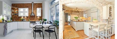 Имитация кирпича на стене. В интерьере квартиры