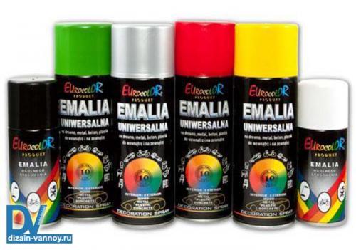 Краска для ванных комнат водоотталкивающая. Аэрозольные эмали
