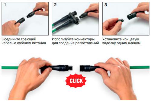 Монтаж обогревающего кабеля. 3 способа подключения греющего кабеля к сети при обогреве водопровода. 04