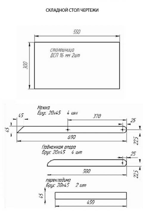 Как сделать туристический столик своими руками. Складной стол своими руками: чертежи, фото