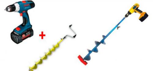 Как изготовить ручку для ледобур шуруповерта из дрели. Ледобур из шуруповерта своими руками