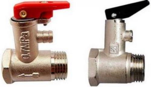 Предохранительный клапан для бойлера без ручки. Виды