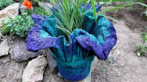 Кашпо из цемента и тряпки своими руками. Делаем кашпо из цемента и тряпок