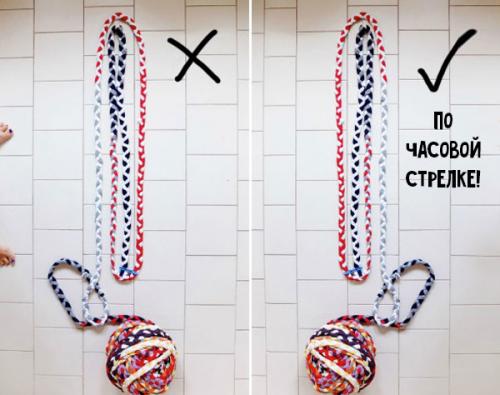 Как плести коврики из старых вещей руками без крючка. Овальный ковёр из кос, сплетённых из футболок