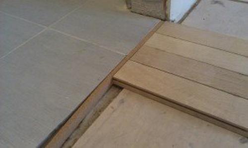 Между ламинатом и плиткой перекладина. Варианты узлов примыкания