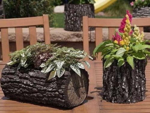 Уличные вазоны для цветов своими руками из бросового материала. Из дерева