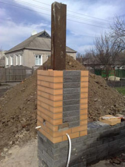 Ручная работа: создание столба из кирпича для забора 14