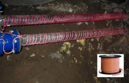 Греющий кабель для водопровода внутри трубы. Монтаж снаружи трубы