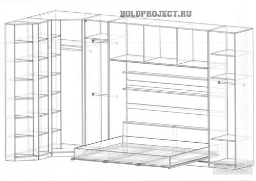 Кровать с подъемом к стене. Откидная кровать: формы современных моделей и лучшие варианты для встроенных идей (100 фото) 16
