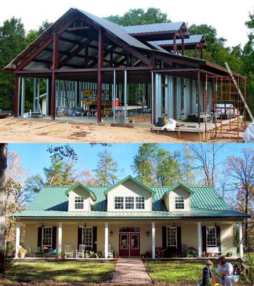 Дом на металлокаркасе. Частный дом на металлическом каркасе 04