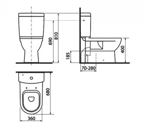 Габариты унитаза с бачком вид сверху. Стандартные размеры различных видов унитаза 03 Габариты унитаза с бачком вид сверху. Стандартные размеры различных видов унитаза 03