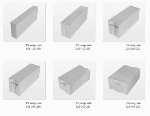 Блок газобетонный перегородочный. Параметры газобетонных блоков 05