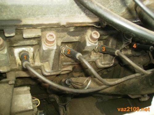 Порядок подключения высоковольтных проводов ВАЗ 2109. Порядок работы цилиндров Ваз 2109