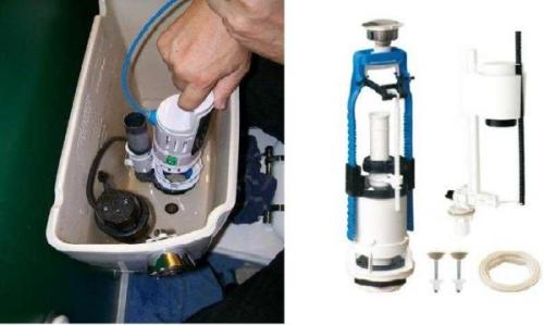 Сливное устройство для бачка унитаза. Внутреннее устройство