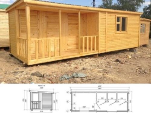 Дачные бытовки из двух комнат с туалетом и душем. Двухкомнатная дачная бытовка с туалетом и душем 08