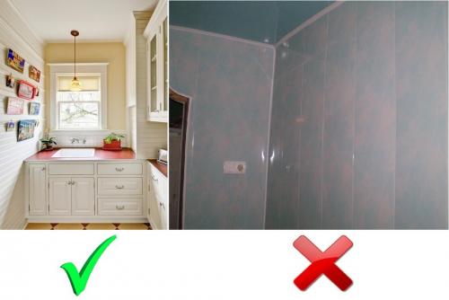 Отделка стен кухни панелями. Дизайн кухни с пластиковыми панелями