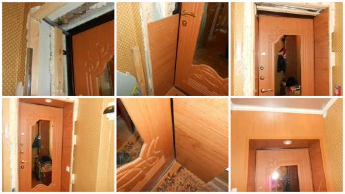 Обшивка входной двери ламинатом. Технология установки откосов