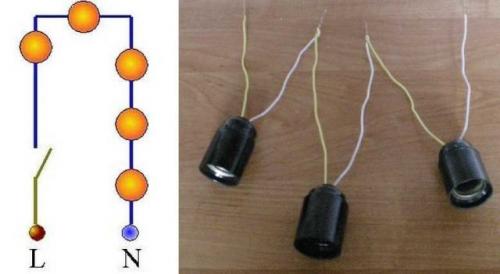 Как подключить точечные светильники на 220 В без использования трансформатора. Последовательное соединение