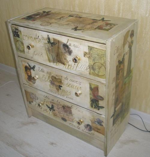 Декупаж мебели. Способы декупажа на мебели, популярные техники