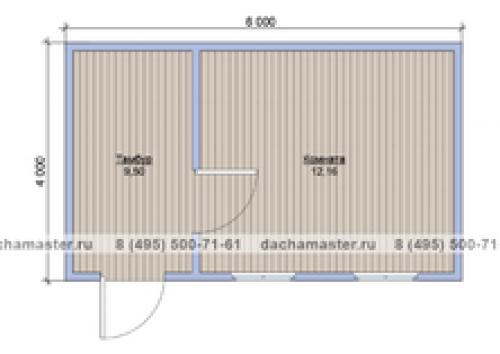Сарай 4 н.  Дачный хозблок 6х4