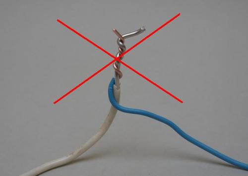 Соединение проводов скруткой